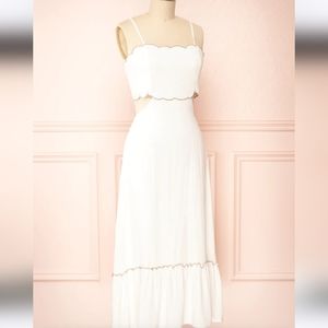 White midi dress